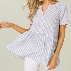 Striped Peplum Top